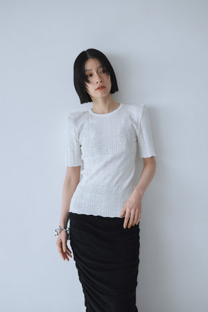 Eyelet Shoulder Knit Top