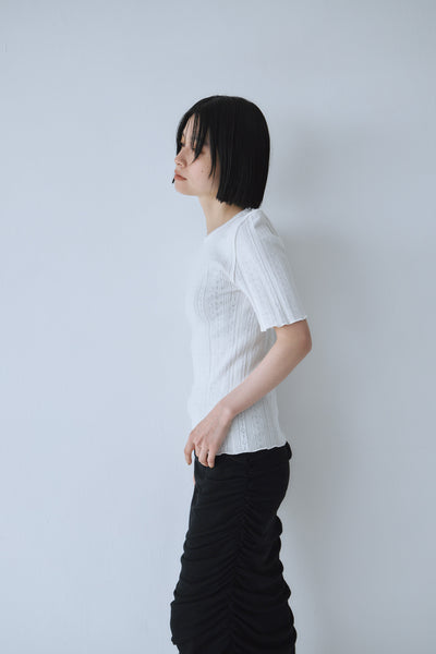 画像をギャラリービューアに読み込む, Eyelet Shoulder Knit Top
