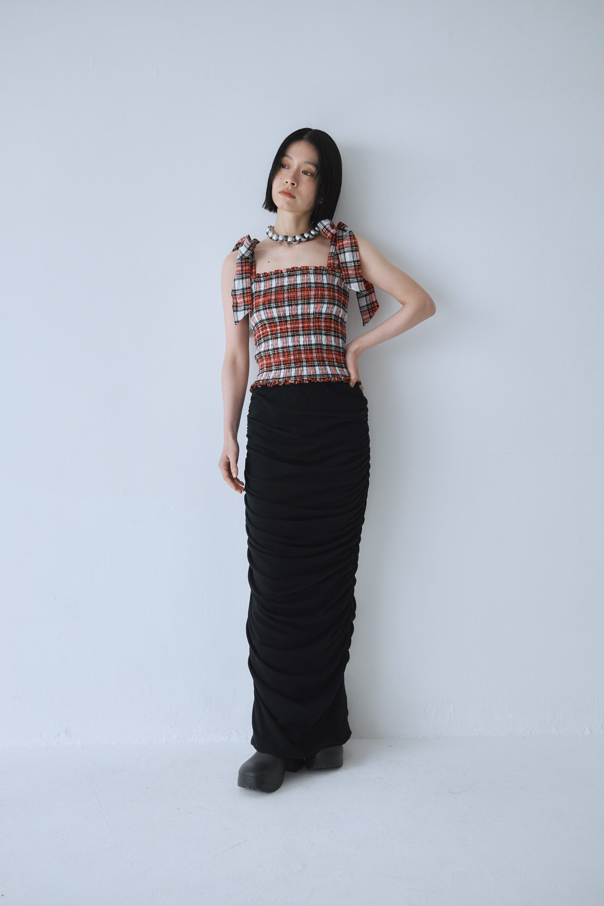 未使用タグ付き Mediam Gather Skirt Black Gather Skirt – Mediam