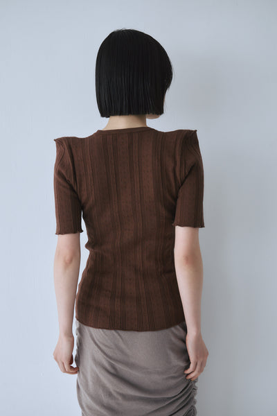 画像をギャラリービューアに読み込む, Eyelet Shoulder Knit Top
