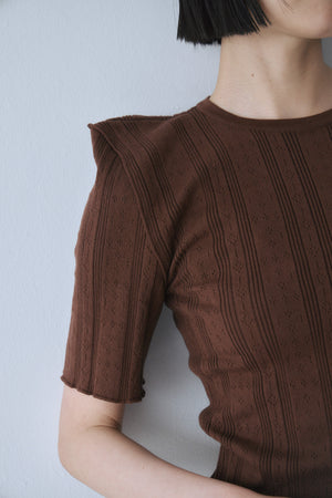 Eyelet Shoulder Knit Top
