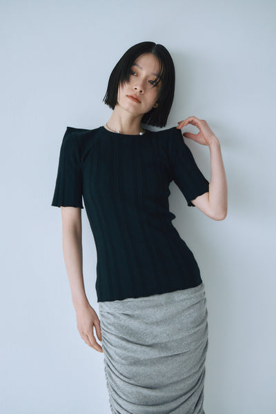 画像をギャラリービューアに読み込む, Eyelet Shoulder Knit Top
