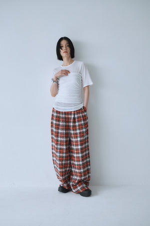 【予約商品】Linen Check Pants【6月中旬～下旬発送予定】