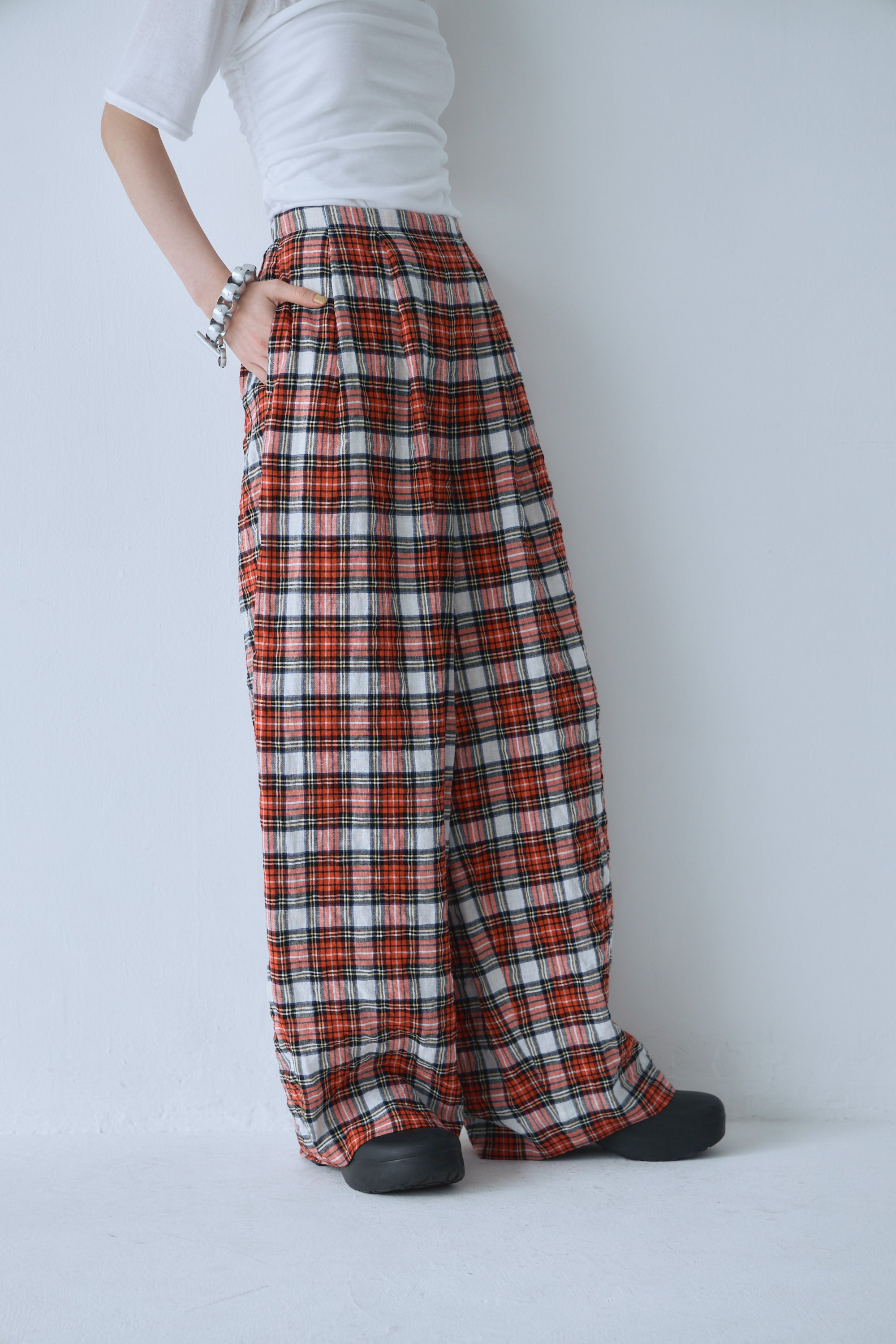 Linen Check Pants – Mediam