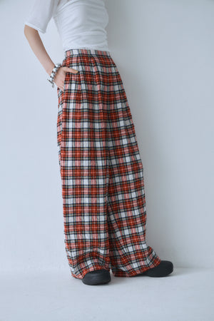 【予約商品】Linen Check Pants【6月中旬～下旬発送予定】