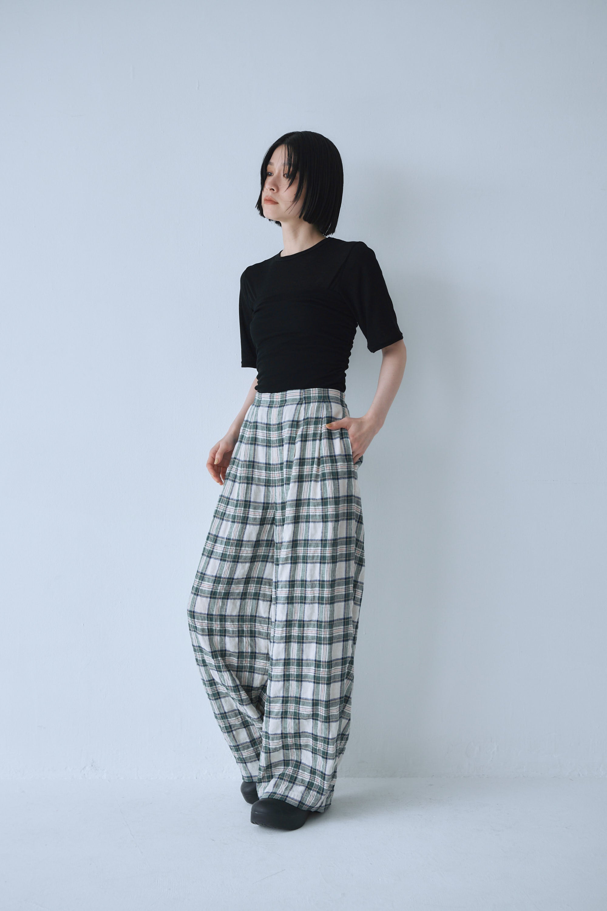 Linen Check Pants – Mediam