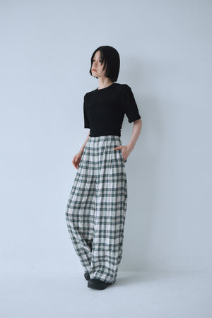【予約商品】Linen Check Pants【6月中旬～下旬発送予定】