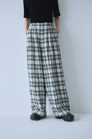 【予約商品】Linen Check Pants【6月中旬～下旬発送予定】