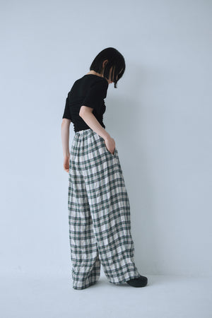 【予約商品】Linen Check Pants【6月中旬～下旬発送予定】