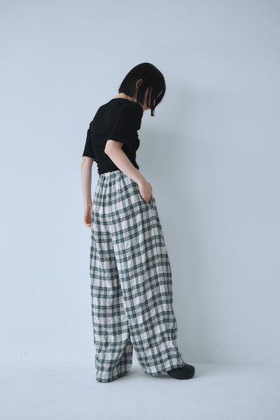 画像をギャラリービューアに読み込む, 【予約商品】Linen Check Pants【6月中旬～下旬発送予定】
