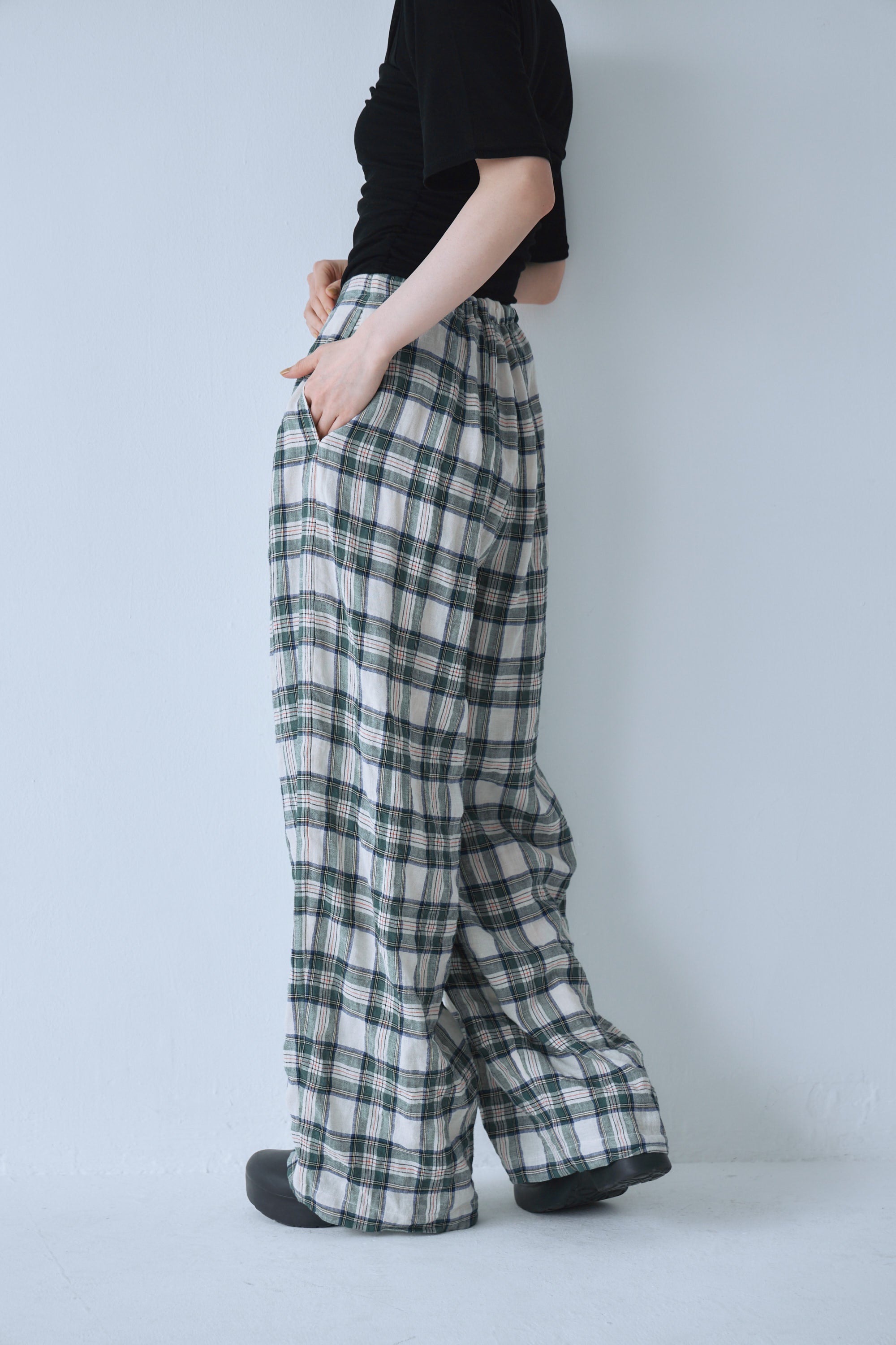 Linen Check Pants – Mediam