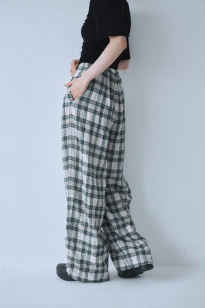 【予約商品】Linen Check Pants【6月中旬～下旬発送予定】