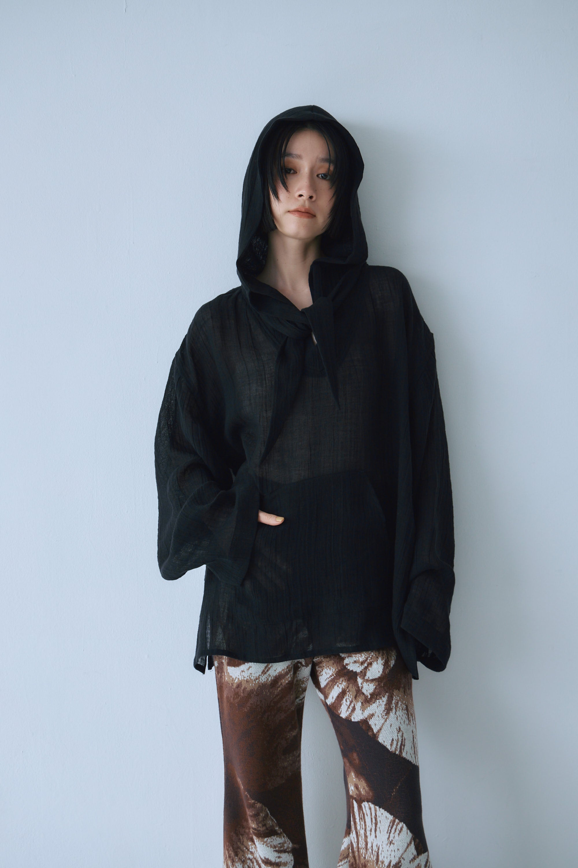 ミディアム　mediam シアーリネンフーディ Sheer Linen Hoodie – Mediam