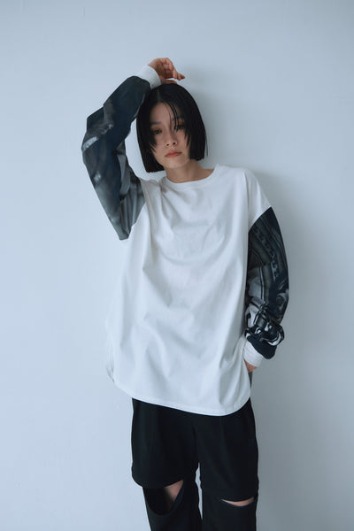 画像をギャラリービューアに読み込む, Memories Sleeve Rib Long Tee
