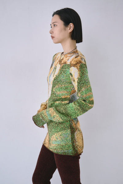 画像をギャラリービューアに読み込む, Melting Colors Jacquard Pullover
