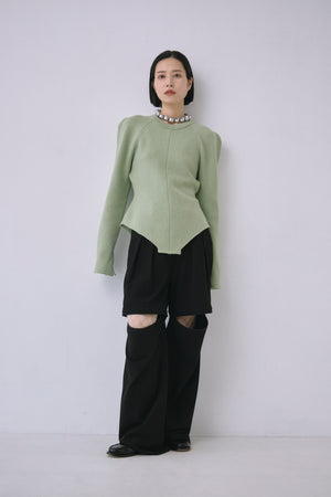Wool Knit Bodysuit Like Pullover
