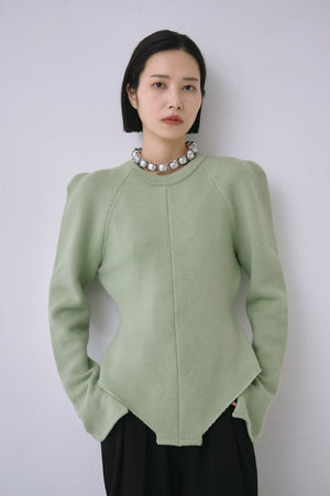 Wool Knit Bodysuit Like Pullover