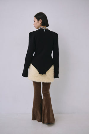 Wool Knit Bodysuit Like Pullover