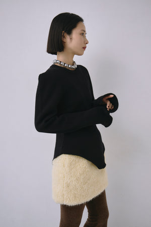 Wool Knit Bodysuit Like Pullover