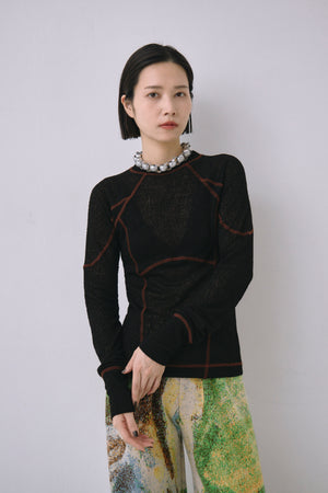 Lacy Jacquard Athletic Top