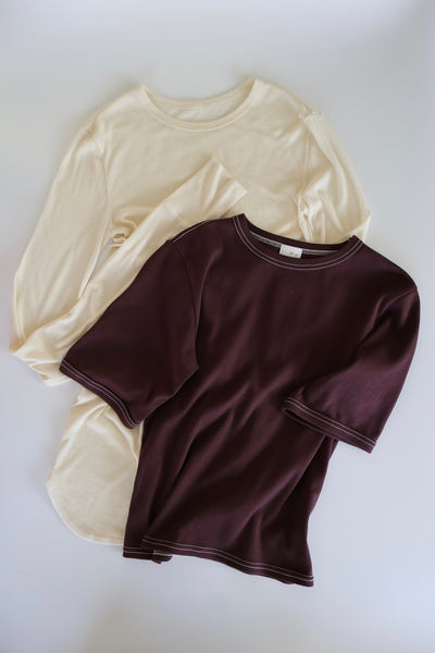 画像をギャラリービューアに読み込む, Stitch Tee &amp; Sheer Top
