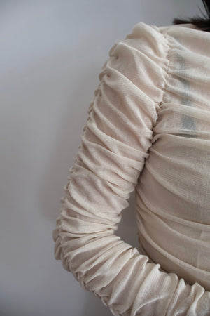 Cotton Tulle Gather Top