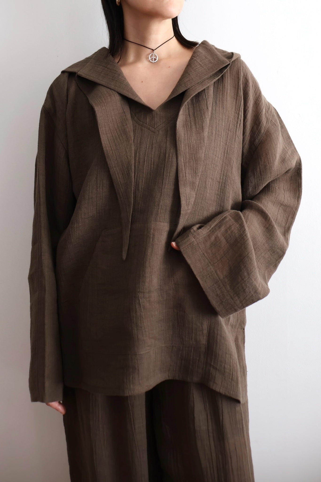 Sheer Linen Hoodie – Mediam