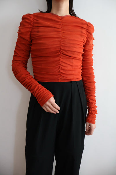 Load image into Gallery viewer, Cotton Tulle Gather Top
