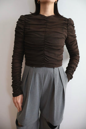 Cotton Tulle Gather Top