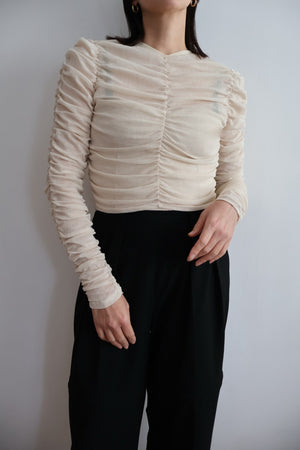 Cotton Tulle Gather Top