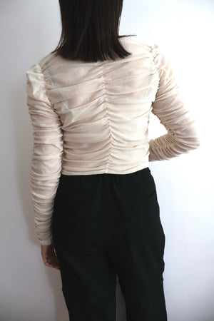 Cotton Tulle Gather Top