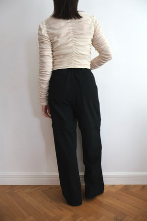 Cotton Tulle Gather Top