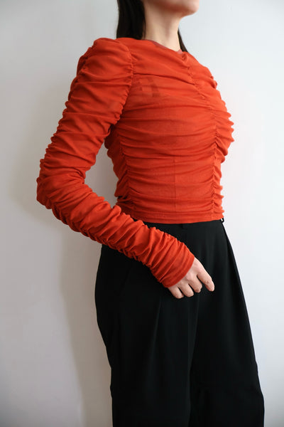 Load image into Gallery viewer, Cotton Tulle Gather Top
