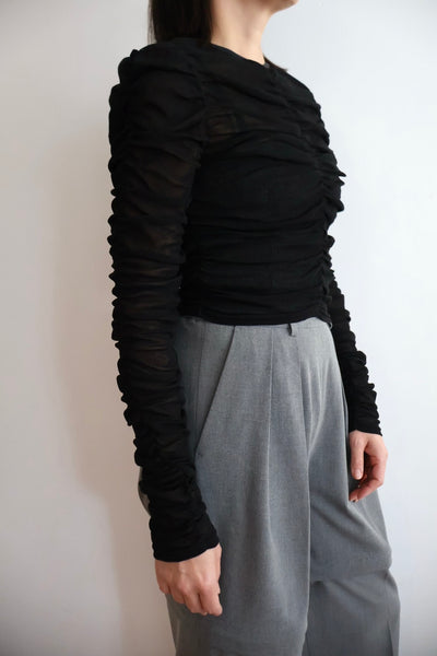 Load image into Gallery viewer, Cotton Tulle Gather Top
