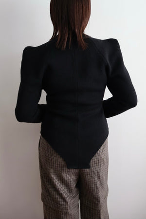 Wool Knit Bodysuit Like Pullover