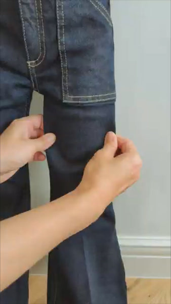 Load and play video in Gallery viewer, Kids Center Press Denim Pants
